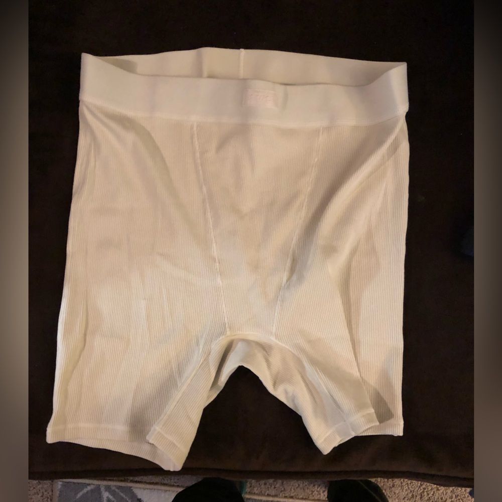 💜Skims Cotton Ribbed boxer- Bone Color